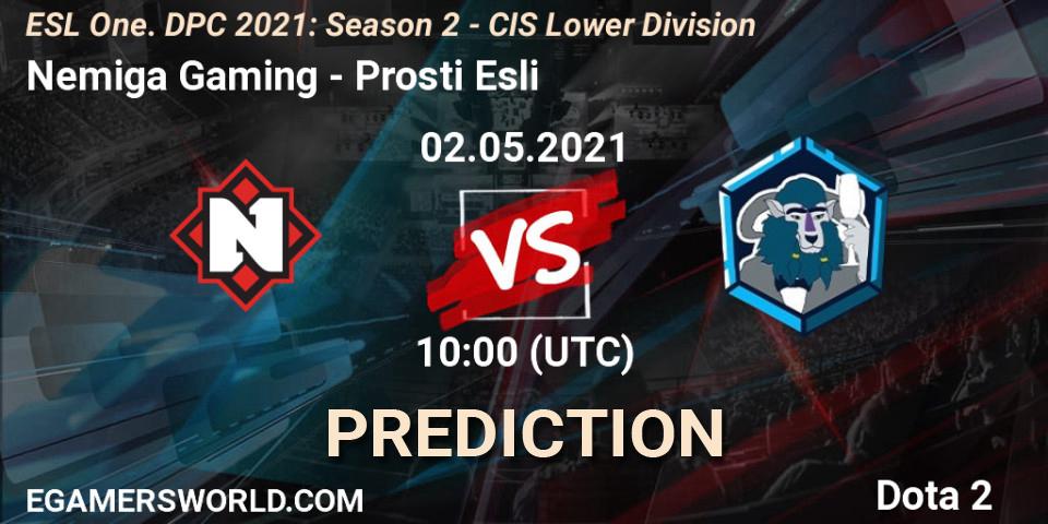 Pronósticos Nemiga Gaming - Prosti Esli. 02.05.2021 at 09:55. ESL One. DPC 2021: Season 2 - CIS Lower Division - Dota 2
