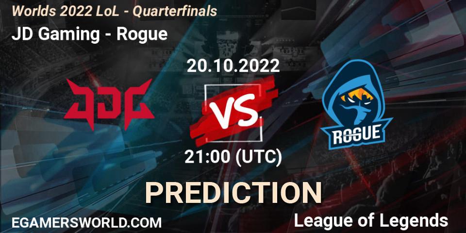 Pronósticos JD Gaming - Rogue. 20.10.2022 at 21:00. Worlds 2022 LoL - Quarterfinals - LoL
