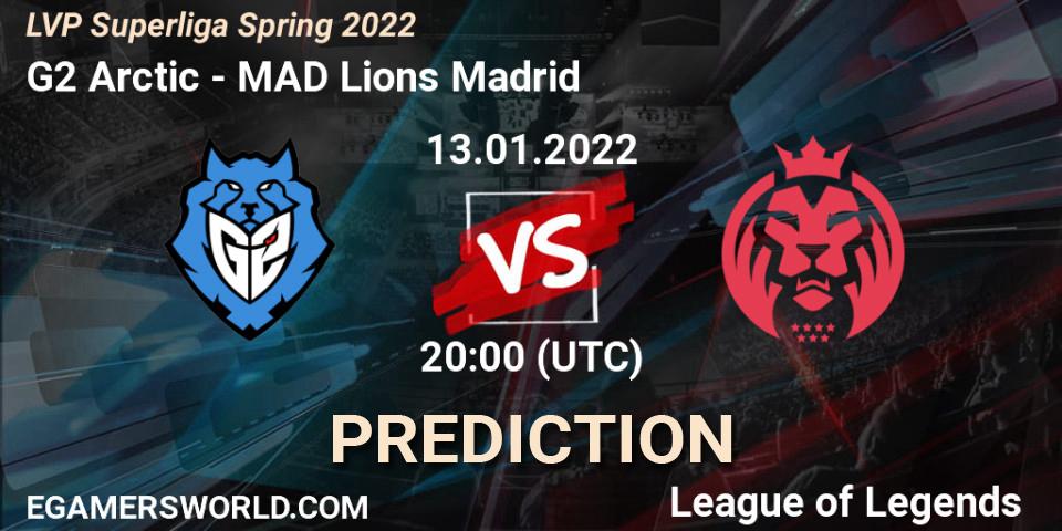 Pronósticos G2 Arctic - MAD Lions Madrid. 13.01.2022 at 20:00. LVP Superliga Spring 2022 - LoL