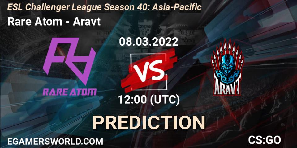 Pronósticos Rare Atom - Aravt. 08.03.2022 at 12:00. ESL Challenger League Season 40: Asia-Pacific - Counter-Strike (CS2)