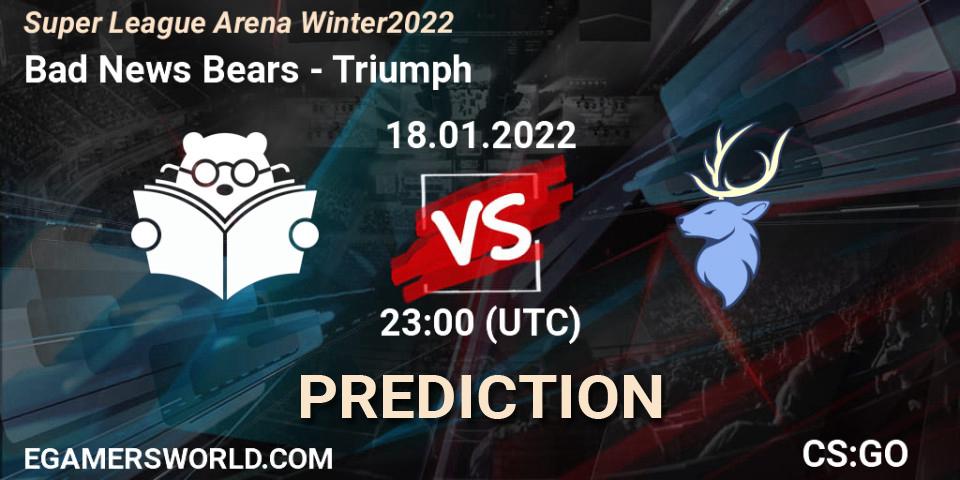 Pronósticos Bad News Bears - Triumph. 18.01.22. Super League Arena Winter 2022 - CS2 (CS:GO)