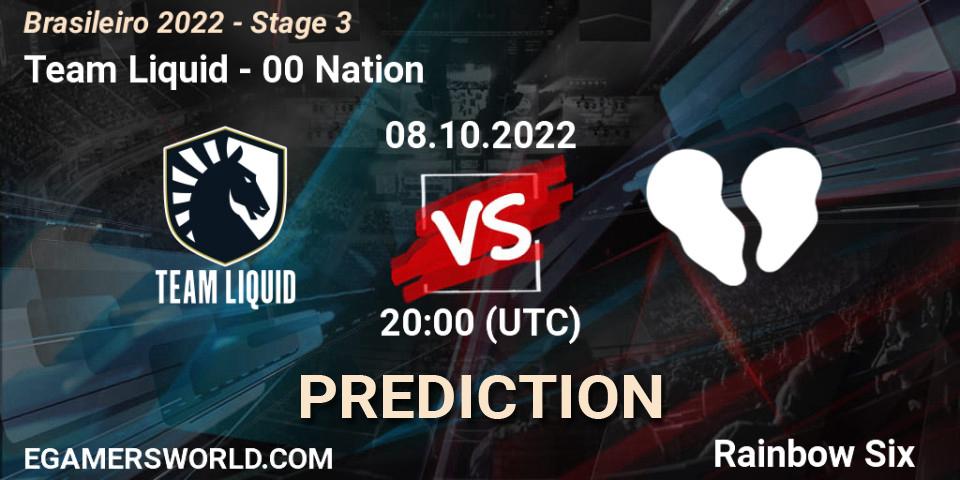 Pronósticos Team Liquid - 00 Nation. 08.10.22. Brasileirão 2022 - Stage 3 - Rainbow Six