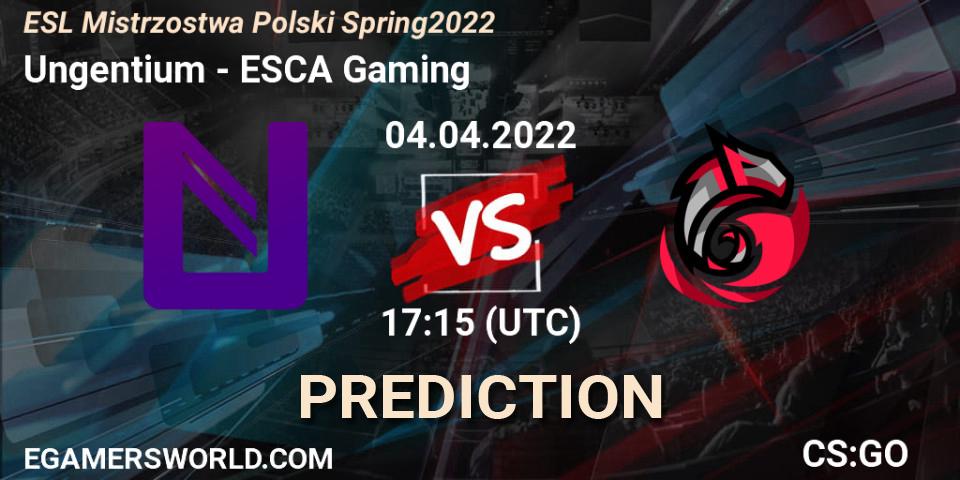 Pronósticos Ungentium - ESCA Gaming. 04.04.2022 at 17:15. ESL Mistrzostwa Polski Spring 2022 - Counter-Strike (CS2)