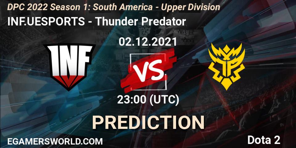Pronósticos INF.UESPORTS - Thunder Predator. 02.12.21. DPC 2022 Season 1: South America - Upper Division - Dota 2
