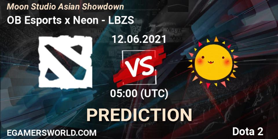 Pronósticos OB Esports x Neon - LBZS. 12.06.2021 at 05:07. Moon Studio Asian Showdown - Dota 2