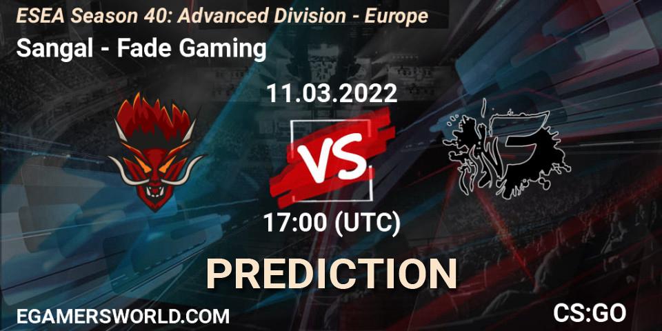 Pronósticos Sangal - Fade Gaming. 11.03.22. ESEA Season 40: Advanced Division - Europe - CS2 (CS:GO)