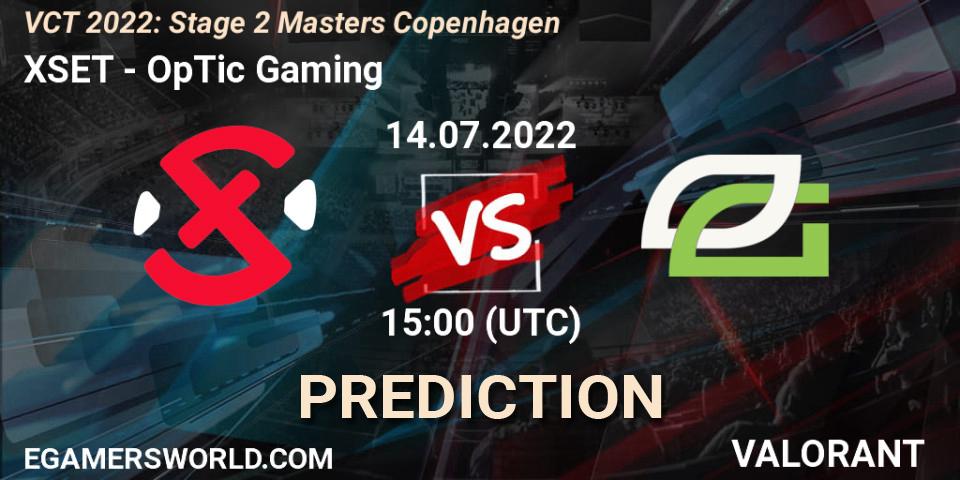 Pronósticos XSET - OpTic Gaming. 15.07.2022 at 18:50. VCT 2022: Stage 2 Masters Copenhagen - VALORANT