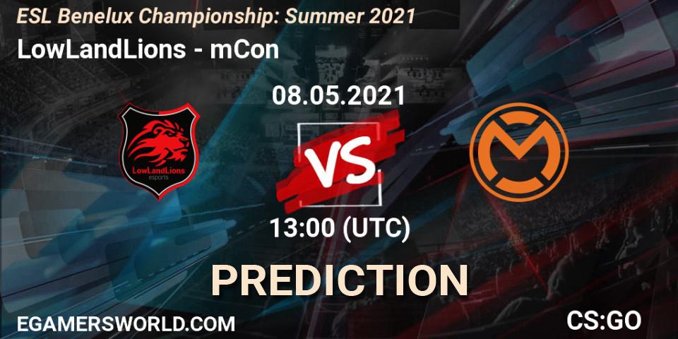 Pronósticos LowLandLions - mCon. 08.05.2021 at 13:05. ESL Benelux Championship: Summer 2021 - Counter-Strike (CS2)