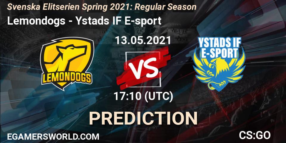 Pronósticos Lemondogs - Ystads IF E-sport. 13.05.2021 at 17:10. Svenska Elitserien Spring 2021: Regular Season - Counter-Strike (CS2)