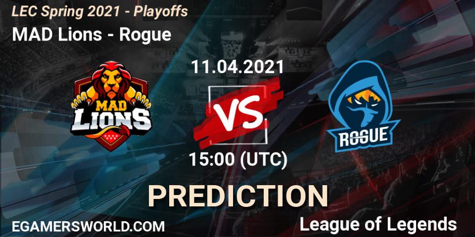 Pronósticos MAD Lions - Rogue. 11.04.2021 at 15:00. LEC Spring 2021 - Playoffs - LoL