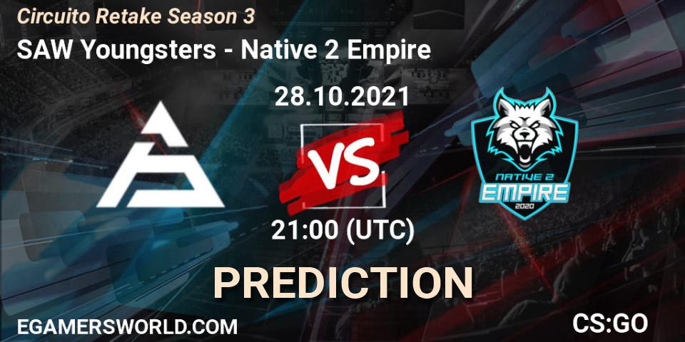 Pronósticos SAW Youngsters - Native 2 Empire. 28.10.2021 at 21:30. Circuito Retake Season 3 - Counter-Strike (CS2)