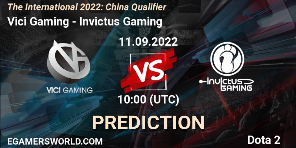 Pronósticos Vici Gaming - Invictus Gaming. 11.09.22. The International 2022: China Qualifier - Dota 2