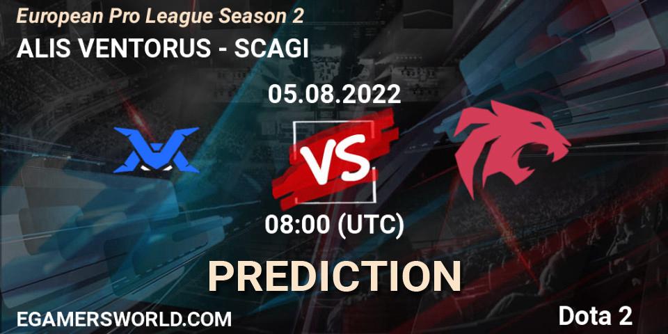 Pronósticos ALIS VENTORUS - SCAGI. 05.08.22. European Pro League Season 2 - Dota 2