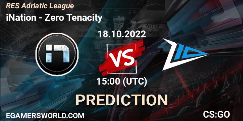 Pronósticos iNation - Zero Tenacity. 18.10.2022 at 15:00. RES Adriatic League - Counter-Strike (CS2)