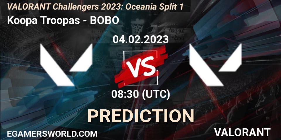 Pronósticos Koopa Troopas - BOBO. 04.02.23. VALORANT Challengers 2023: Oceania Split 1 - VALORANT