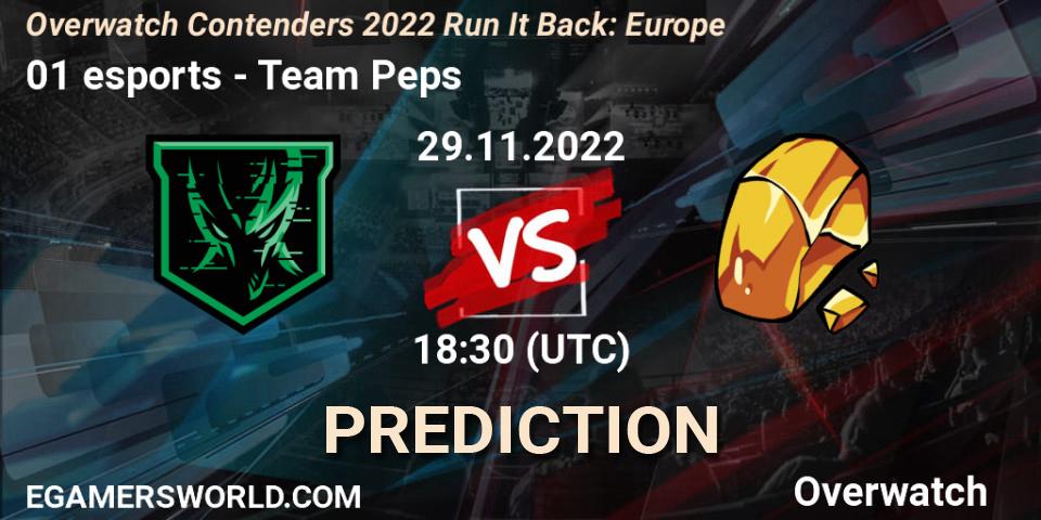 Pronósticos 01 esports - Team Peps. 08.12.22. Overwatch Contenders 2022 Run It Back: Europe - Overwatch