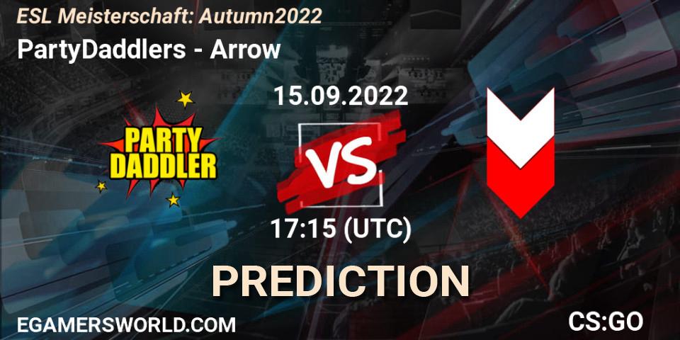 Pronósticos PartyDaddlers - Arrow. 15.09.2022 at 17:15. ESL Meisterschaft: Autumn 2022 - Counter-Strike (CS2)