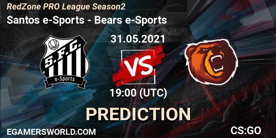 Pronósticos Santos e-Sports - Bears e-Sports. 31.05.2021 at 19:00. RedZone PRO League Season 2 - Counter-Strike (CS2)