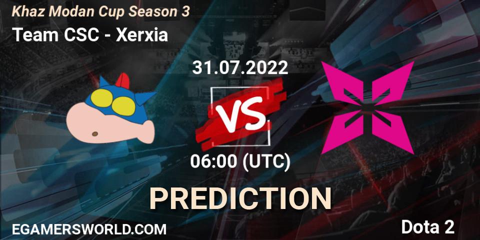 Pronósticos Team CSC - Xerxia. 31.07.2022 at 04:09. Khaz Modan Cup Season 3 - Dota 2