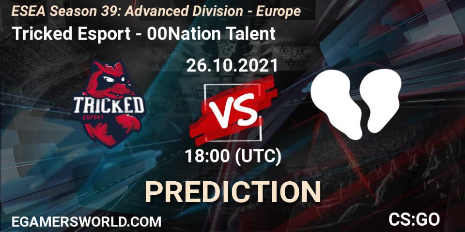 Pronósticos Tricked Esport - 00Nation Talent. 26.10.2021 at 18:00. ESEA Season 39: Advanced Division - Europe - Counter-Strike (CS2)