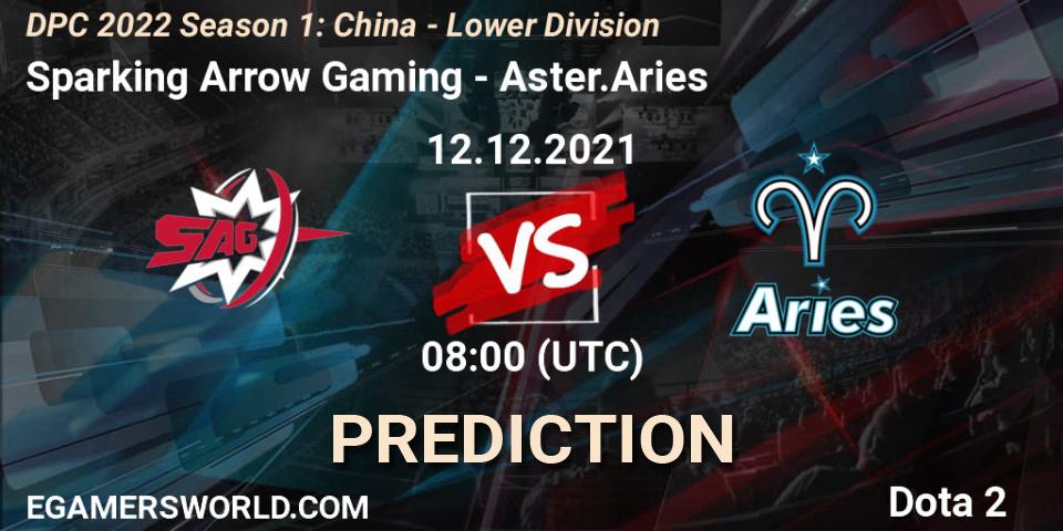 Pronósticos Sparking Arrow Gaming - Aster.Aries. 12.12.2021 at 07:55. DPC 2022 Season 1: China - Lower Division - Dota 2
