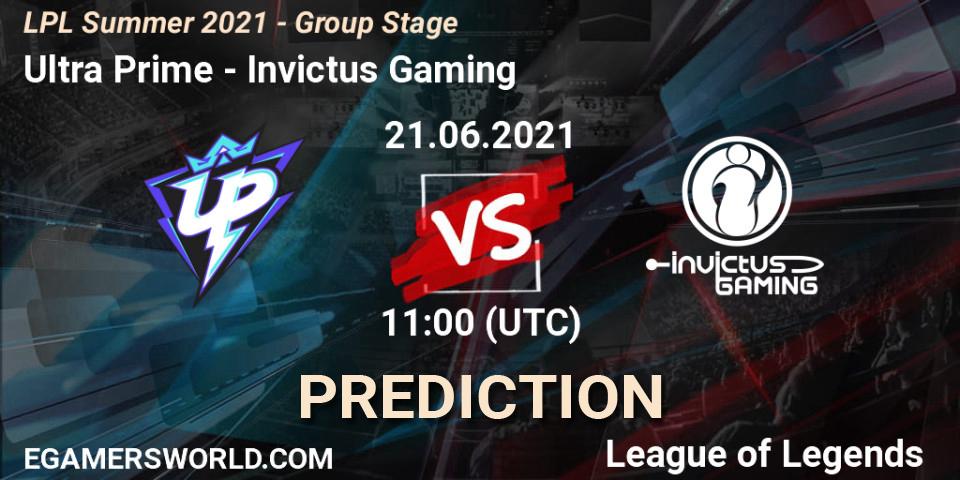 Pronósticos Ultra Prime - Invictus Gaming. 21.06.2021 at 11:00. LPL Summer 2021 - Group Stage - LoL
