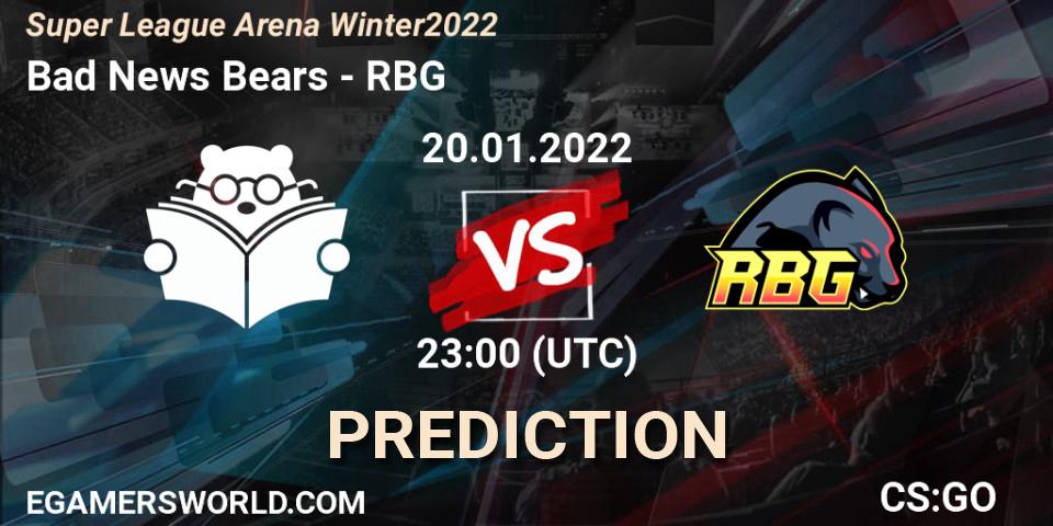 Pronósticos Bad News Bears - RBG. 20.01.22. Super League Arena Winter 2022 - CS2 (CS:GO)