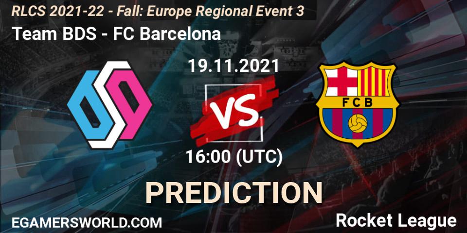 Pronósticos Team BDS - FC Barcelona. 19.11.21. RLCS 2021-22 - Fall: Europe Regional Event 3 - Rocket League