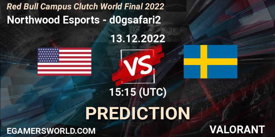 Pronósticos Northwood Esports - d0gsafari2. 13.12.2022 at 15:15. Red Bull Campus Clutch World Final 2022 - VALORANT