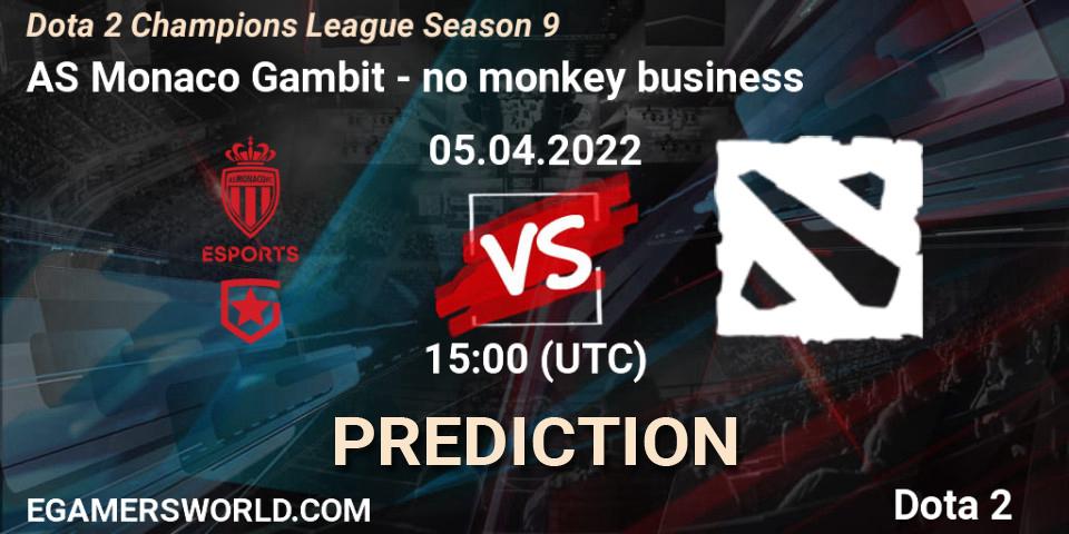Pronósticos AS Monaco Gambit - no monkey business. 05.04.22. Dota 2 Champions League Season 9 - Dota 2