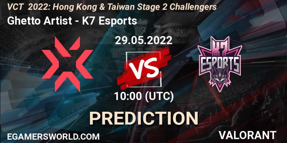 Pronósticos Ghetto Artist - K7 Esports. 29.05.2022 at 10:00. VCT 2022: Hong Kong & Taiwan Stage 2 Challengers - VALORANT