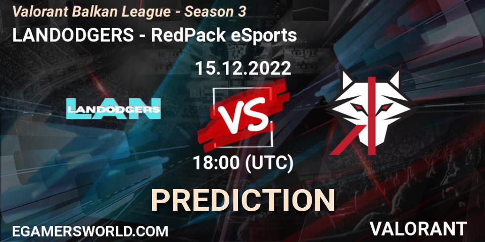 Pronósticos LANDODGERS - RedPack eSports. 15.12.22. Valorant Balkan League - Season 3 - VALORANT
