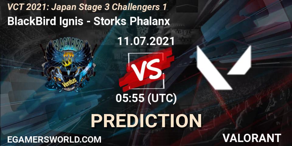 Pronósticos BlackBird Ignis - Storks Phalanx. 11.07.2021 at 05:55. VCT 2021: Japan Stage 3 Challengers 1 - VALORANT