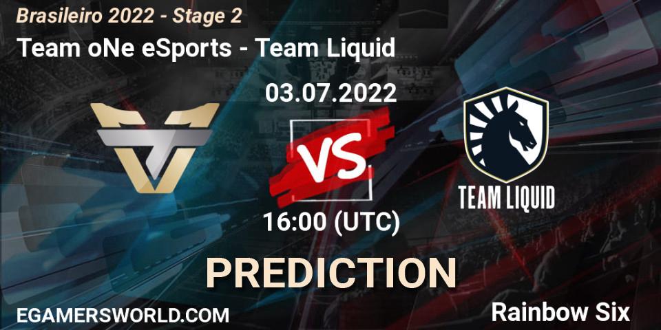Pronósticos Team oNe eSports - Team Liquid. 03.07.2022 at 16:00. Brasileirão 2022 - Stage 2 - Rainbow Six