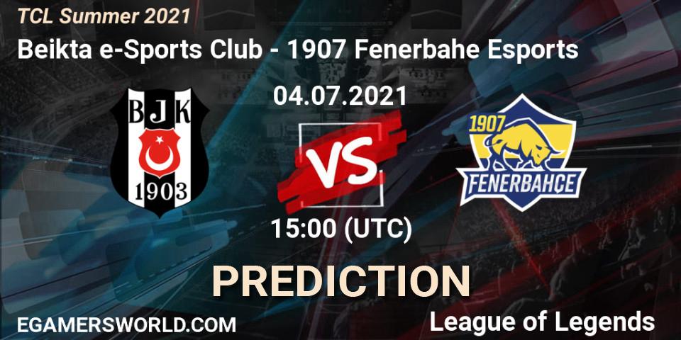 Pronósticos Beşiktaş e-Sports Club - 1907 Fenerbahçe Esports. 04.07.2021 at 15:00. TCL Summer 2021 - LoL