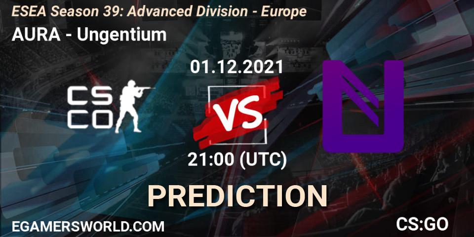 Pronósticos AURA - Ungentium. 01.12.2021 at 21:00. ESEA Season 39: Advanced Division - Europe - Counter-Strike (CS2)