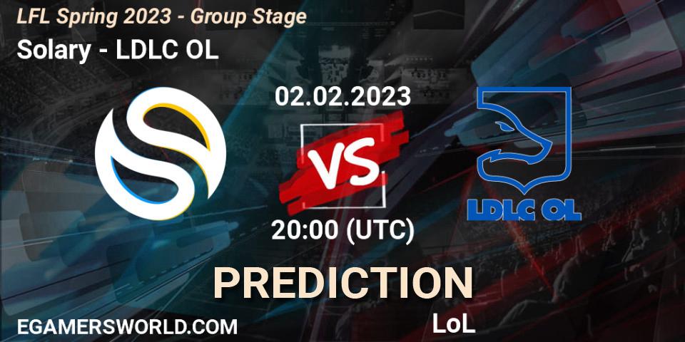 Pronósticos Solary - LDLC OL. 02.02.23. LFL Spring 2023 - Group Stage - LoL
