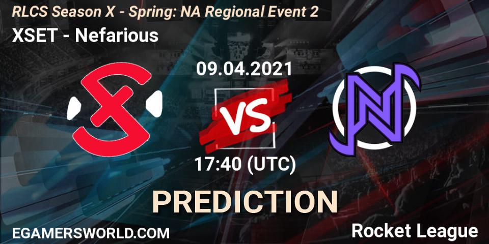 Pronósticos XSET - Nefarious. 09.04.2021 at 17:40. RLCS Season X - Spring: NA Regional Event 2 - Rocket League