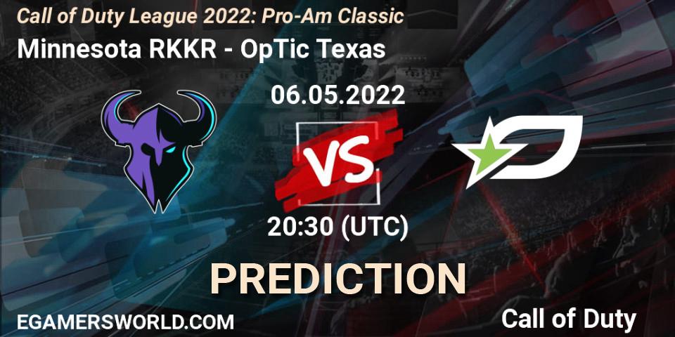 Pronósticos Minnesota RØKKR - OpTic Texas. 06.05.22. Call of Duty League 2022: Pro-Am Classic - Call of Duty