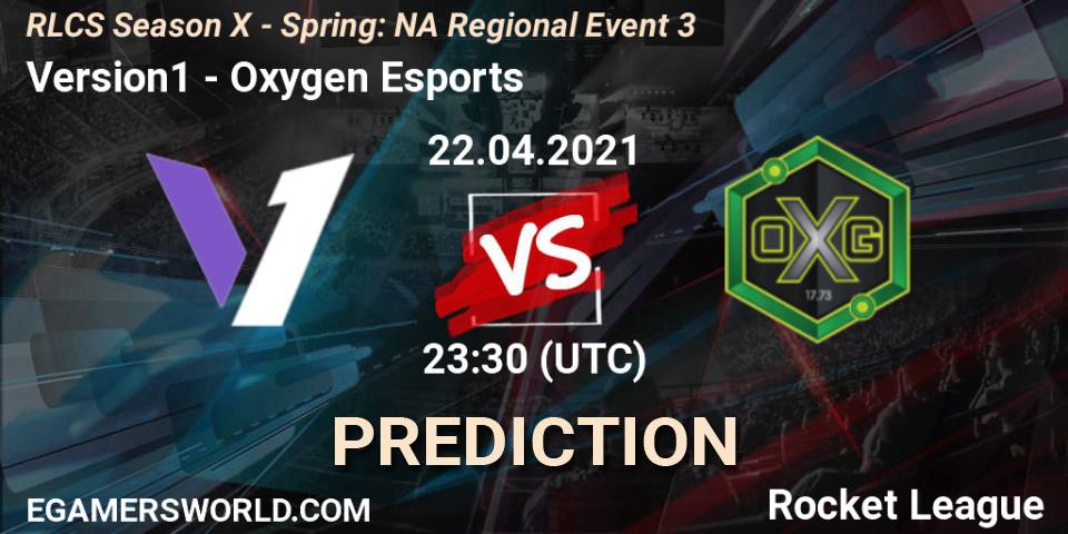 Pronósticos Version1 - Oxygen Esports. 22.04.2021 at 23:30. RLCS Season X - Spring: NA Regional Event 3 - Rocket League