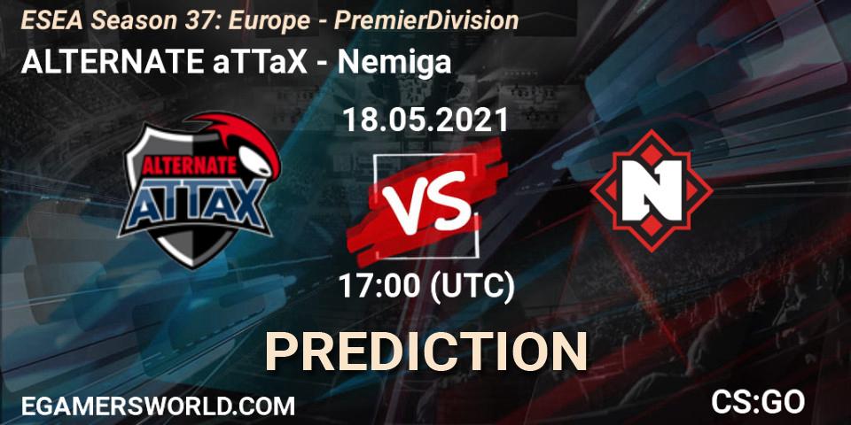 Pronósticos ALTERNATE aTTaX - Nemiga. 27.05.2021 at 17:00. ESEA Season 37: Europe - Premier Division - Counter-Strike (CS2)