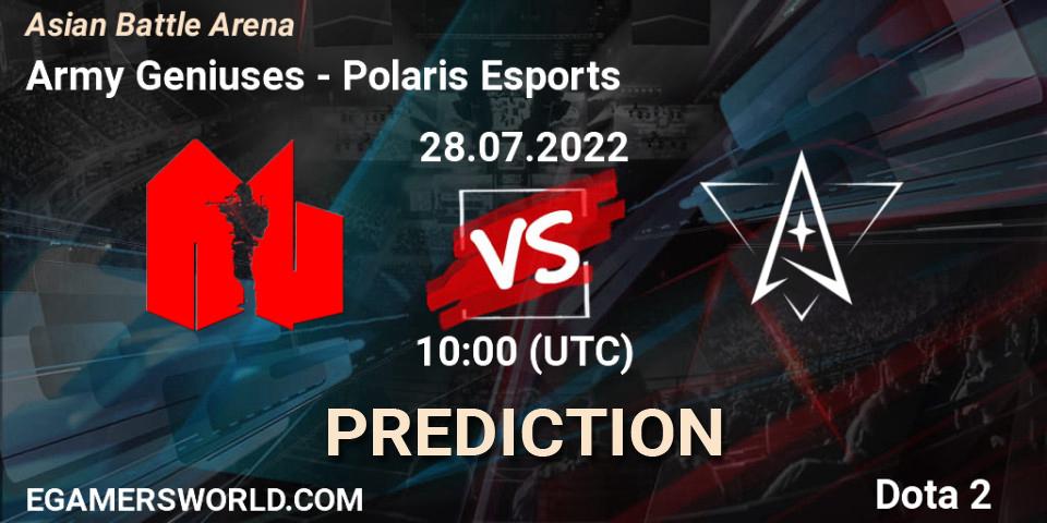 Pronósticos Army Geniuses - Polaris Esports. 28.07.22. Asian Battle Arena - Dota 2