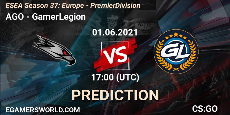 Pronósticos AGO - GamerLegion. 01.06.21. ESEA Season 37: Europe - Premier Division - CS2 (CS:GO)