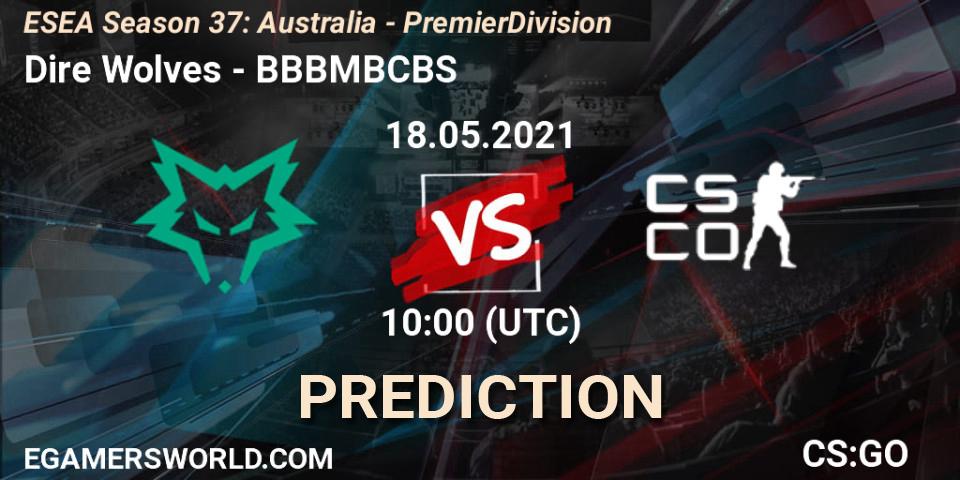 Pronósticos Dire Wolves - BBBMBCBS. 18.05.2021 at 10:00. ESEA Season 37: Australia - Premier Division - Counter-Strike (CS2)