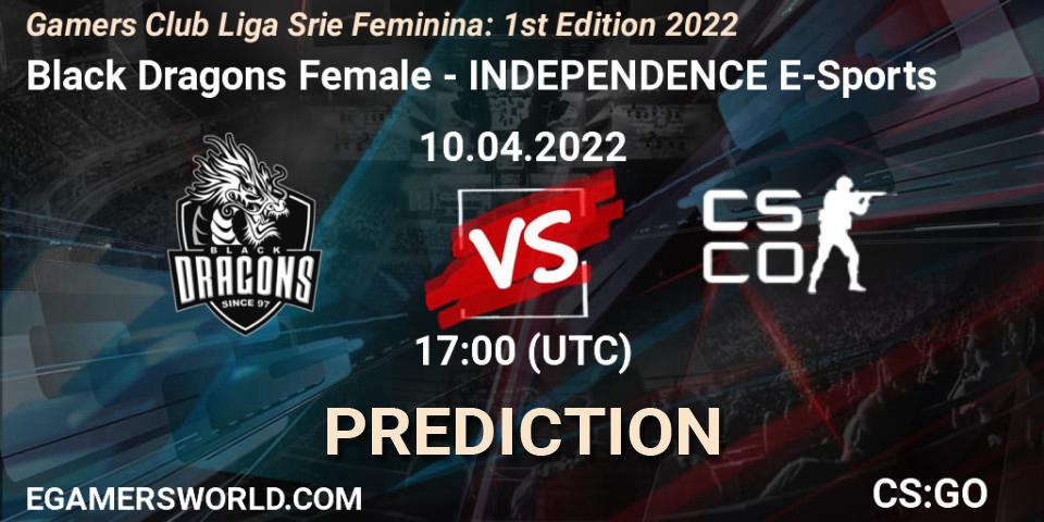 Pronósticos Black Dragons Female - INDEPENDENCE E-Sports. 10.04.2022 at 17:00. Gamers Club Liga Série Feminina: 1st Edition 2022 - Counter-Strike (CS2)