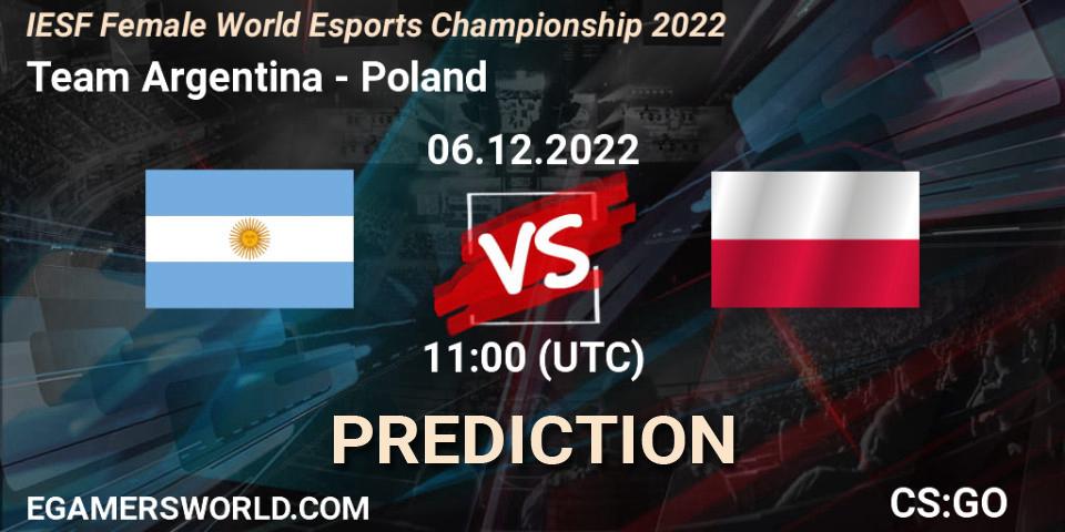 Pronósticos Team Argentina - Poland. 06.12.2022 at 11:00. IESF Female World Esports Championship 2022 - Counter-Strike (CS2)