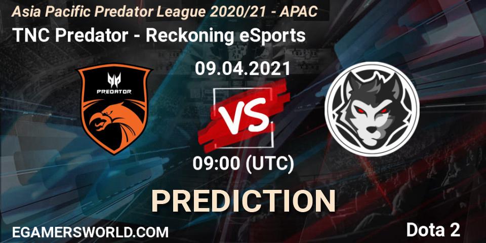 Pronósticos TNC Predator - Reckoning eSports. 09.04.2021 at 07:58. Asia Pacific Predator League 2020/21 - APAC - Dota 2