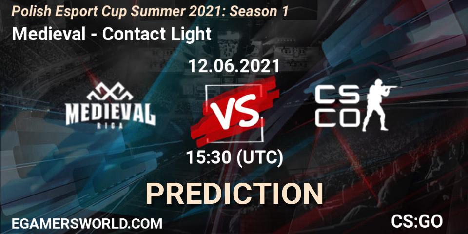 Pronósticos Medieval - Contact Light. 12.06.2021 at 15:30. Polish Esport Cup Summer 2021: Season 1 - Counter-Strike (CS2)