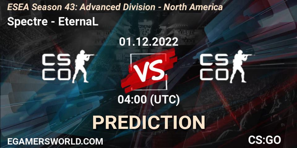 Pronósticos Spectre - EternaL. 01.12.22. ESEA Season 43: Advanced Division - North America - CS2 (CS:GO)