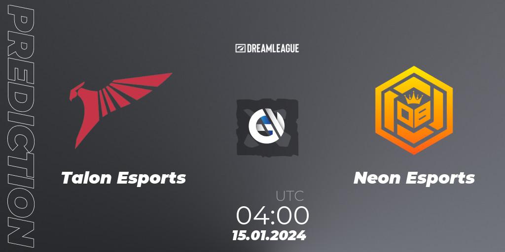 Pronósticos Talon Esports - Neon Esports. 15.01.24. DreamLeague Season 22: Southeast Asia Closed Qualifier - Dota 2